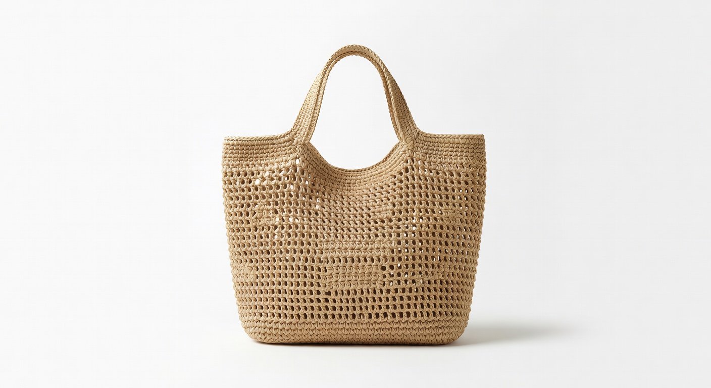 Sac Cabas Crochet Raphia Grand